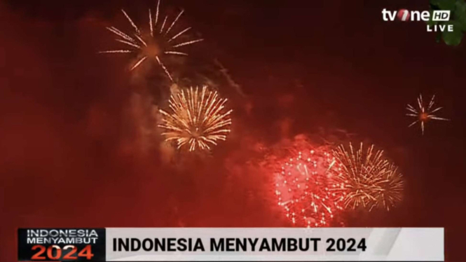 Kembang Api Tahun Baru 2024 di Ancol Jakarta Utara