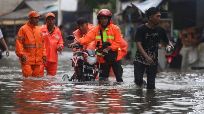 Intensitas hujan, genangan banjir muncul di beberapa titik Jakarta. (Foto Ilustrasi)
