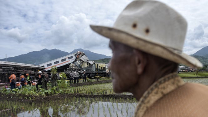 (Ilustrasi) Evakuasi Kecelakaan Kereta Api di Cicalengka Jawa Barat
