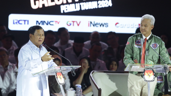 Prabowo Subianto Debat Ketiga Calon Presiden Pemilu 2024