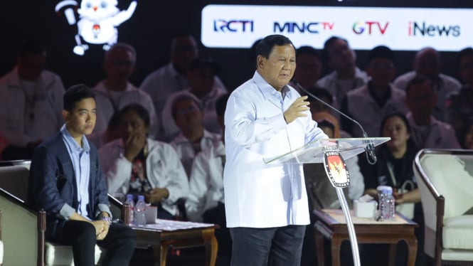 Prabowo Subianto Debat Ketiga Calon Presiden Pemilu 2024