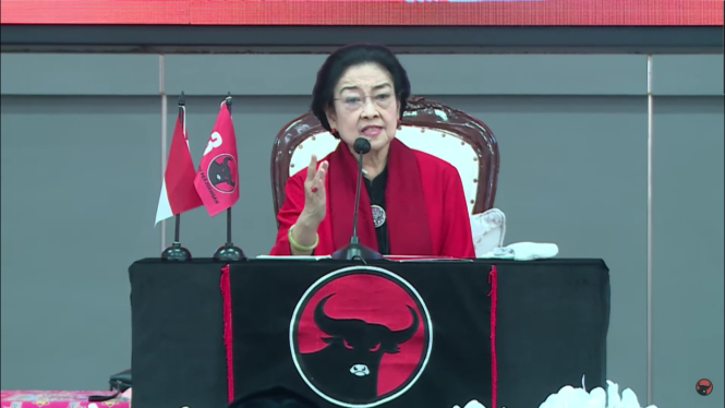 Ketua Umum PDIP Megawati Soekarnoputri di HUT ke 51 PDIP