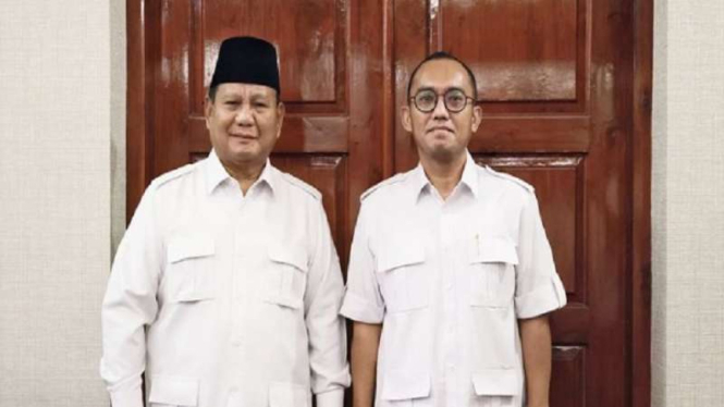 Prabowo Subianto bersama Jubirnya Dahnil Anzar Simanjuntak
