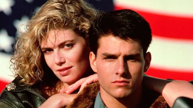Kelly McGillis dan Tom Cruise di film Top Gun 1986