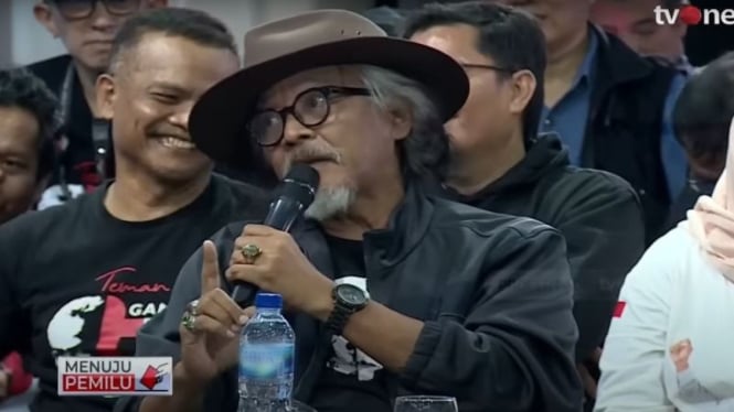 Budayawan Sujiwo Tejo dalam acara Menuju Pemilu tvOne.