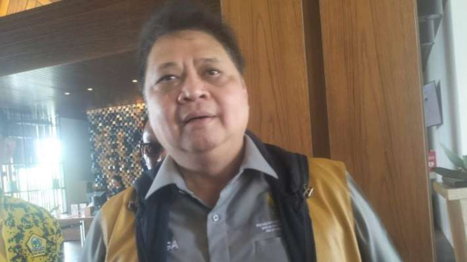 Ketua Umum Partai Golkar Airlangga Hartarto di Hotel Pullman, Lombok, NTB, Minggu, 14 Januari 2024.