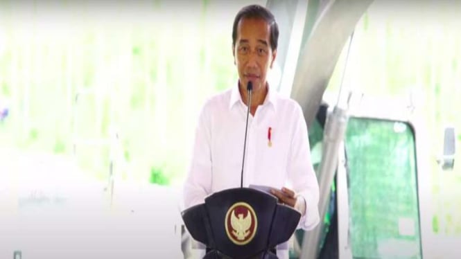 Presiden Jokowi saat groundbreaking Jambuluwuk Nusantara Hotel di IKN.