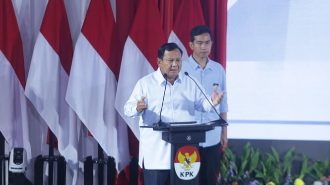Prabowo Subianto-Gibran Rakabuming Raka Dalam Acara Paku Integritas KPK