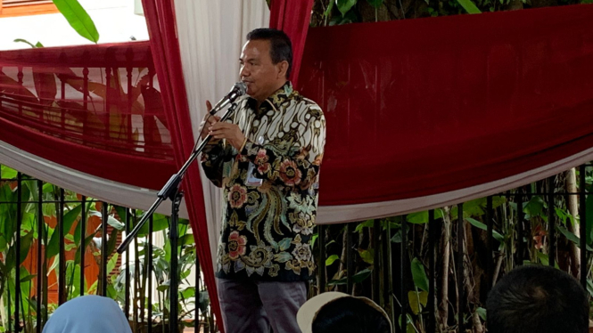 Wakil Komandan TKN Relawan (Golf) Prabowo-Gibran), Akhmad Gojali Harahap saat menerima deklarasi dukungan dari Relawan Pandu 02 di Jalan Kertanegara IV, Jakarta Selatan, Kamis, 18 Januari 2024.