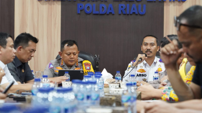 Ditlantas Polda Riau menggelar rapat koordinasi lalu lintas