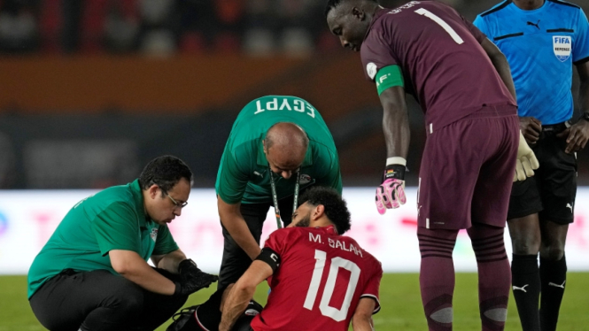 Mohamed Salah cedera bersama Timnas Mesir di Piala Afrika 2024