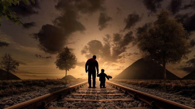 Ilustrasi bapak dan anak dari Pixabay