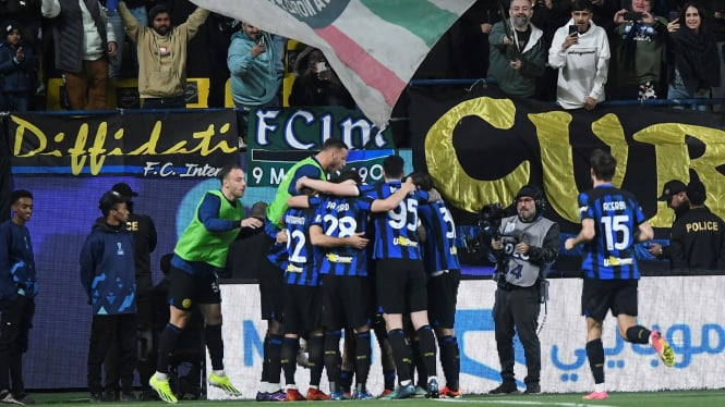 Inter Milan rayakan keberhasilan ke final Piala Super Italia