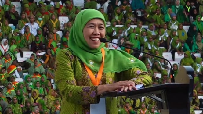 Ketua Umum PP Muslimat NU Khofifah Indar Prawansa di Harlah Muslimat NU