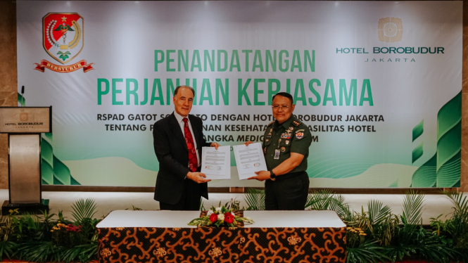 Penandatanganan kerjasama Hotel Borobudur Jakarta dan RSPAD Gatot Soebroto