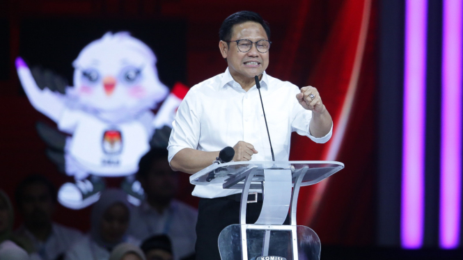 Muhaimin Iskandar saat debat keempat Pemilu Presiden 2024