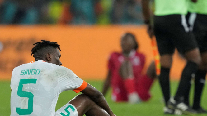 Ekspresi kekecewaan pemain Pantai Gading usai dibantai Guinea Khatulistiwa