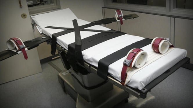 Ilustrasi tempat tidur untuk eksekusi mati