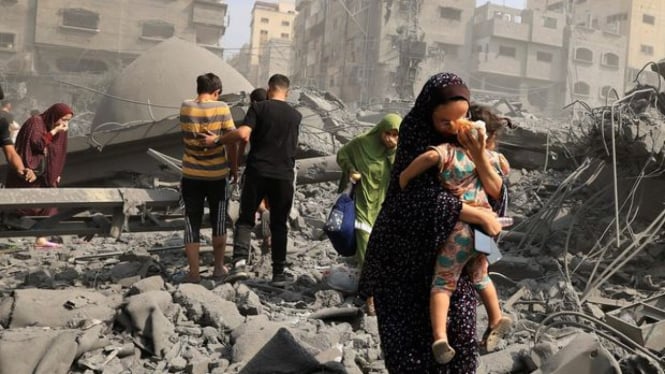 VIVA Militer: Penduduk Gaza, Palestina, korban serangan militer Israel