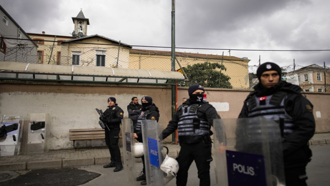 Insiden penembakan di gereja Santa Maria di Istanbul, Turki, Minggu (28/1)