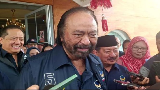 Ketua Umum DPP Nasdem Surya Paloh di Lampung