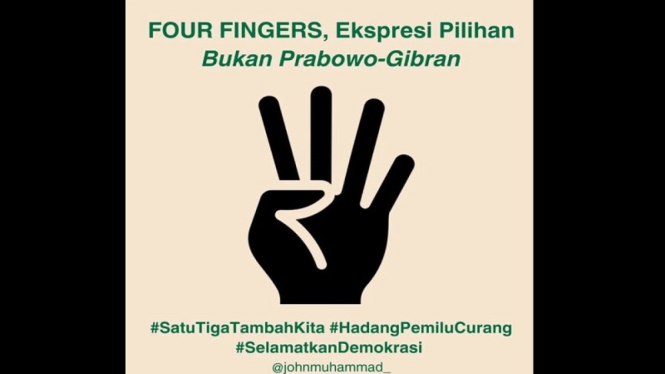 Viral salam 4 jari, ekspresi pilihan bukan Prabowo-Gibran