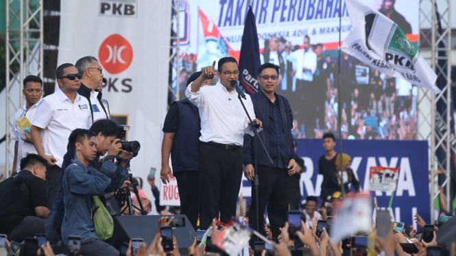 Kampanye akbar Capres Anies Rasyid Baswedan di Lapangan Reformasi, Kabupaten Deliserdang.(B.S.Putra/VIVA)