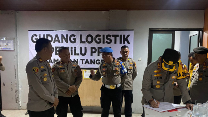 Polres Metro Tangerang Kota melakukan pengecekan persiapan pelaksanaan pemilu 2024