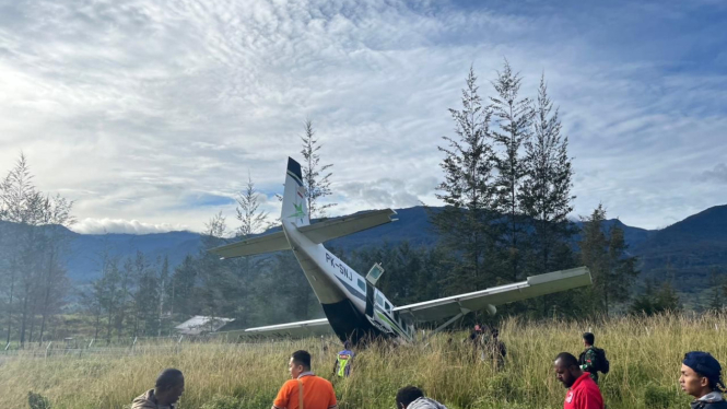 Pesawat Smart Air yang mengalami kecelakaan di Puncak Papua Tengah