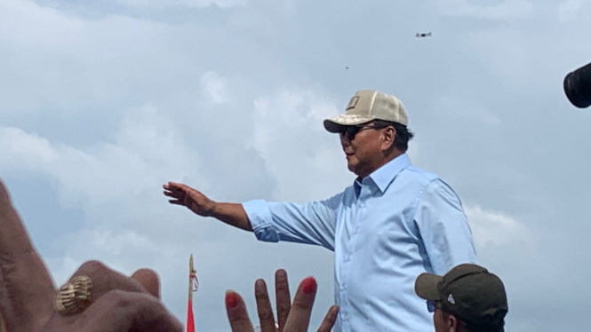 Capres nomor urut dua, Prabowo Subianto saat kampanye.