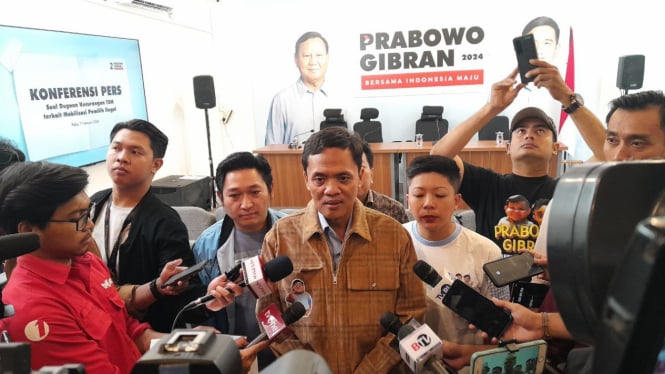 Wakil Ketua TKN Prabowo-Gibran, Habiburokhman di Media Center TKN Prabowo-Gibran, Jakarta Selatan, Rabu, 7 Februari 2024