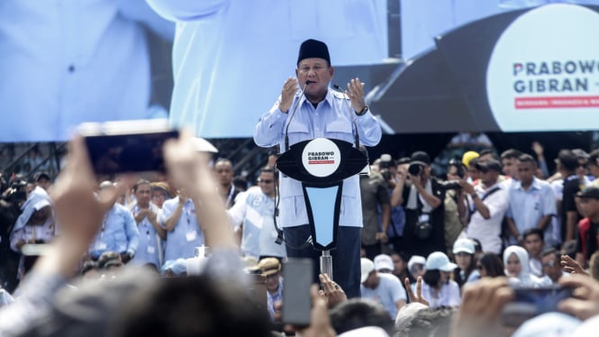 Capres Prabowo Subianto saat kampanye akbar pesta rakyat untuk Indonesia Maju