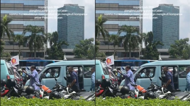 Momen SBY Jalan Kaki Menuju GBK untuk Menghadiri Kampanye Prabowo-Gibran