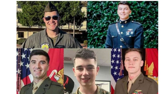 Identifikasi 5 Orang Marinir yang Tewas Dalam Kecelakaan Helikopter di Dekat San Diego