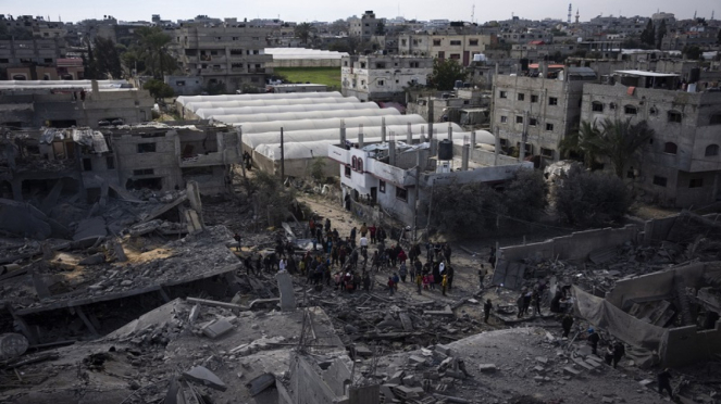 Los edificios residenciales en Rafah fueron blanco de ataques con cohetes israelíes