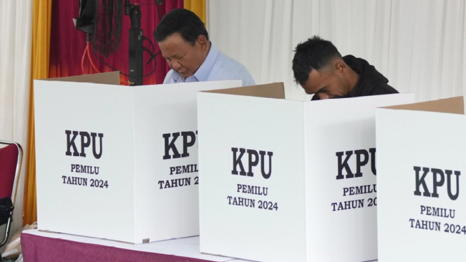 Prabowo Subianto Nyoblos Pemilu 2024