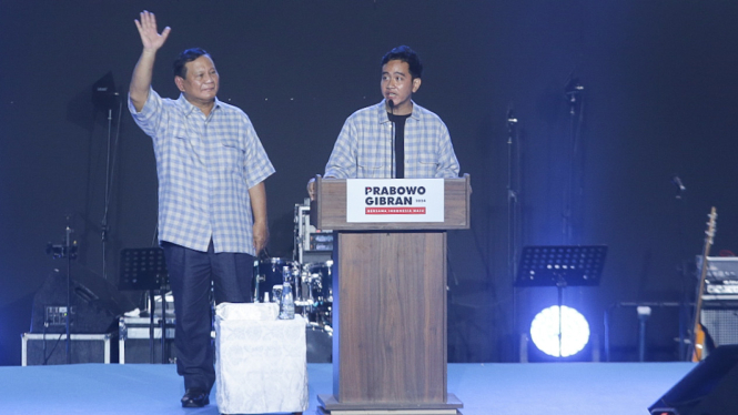 Pasangan Prabowo-Gibran saat mengawal suara rakyat