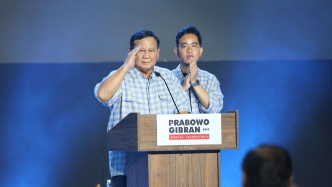 Prabowo-Gibran pantau quick count di Istora Senayan, Jakarta,  Rabu (14/02/24)