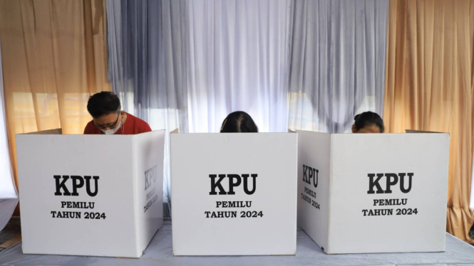 Proses Pemungutan suara pemilu 2024 di Tangerang