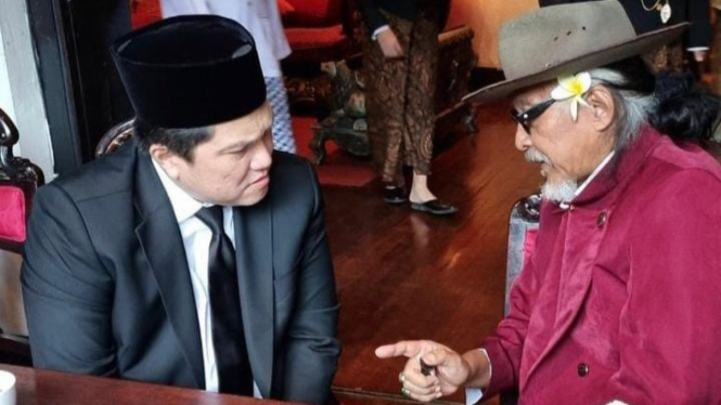 Menteri BUMN Erick Thohir bertemu Sujiwo Tejo