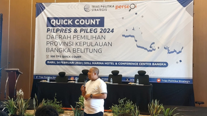 Trias Politika Strategis merilis hasil quick count Pileg 2024 di Bangka Belitung