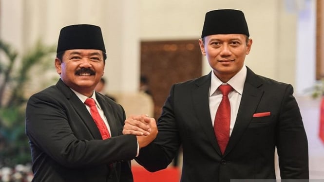 Menkopolhukam Hadi Tjahjanto dan Menteri ATR/BPN Agus Harimurti Yudhoyono (AHY)