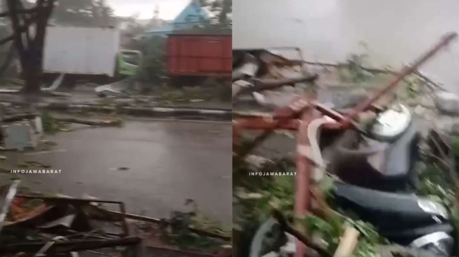 Angin Puting Beliung Terjang Kawasan Rancaekek Sejumlah Bangunan Alami Kerusakan