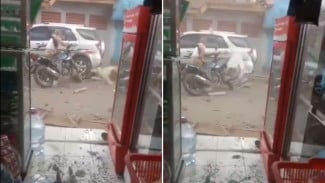 Viral Seorang Warga Terjebak Angin Puting Beliung di Kawasan Rancaekek