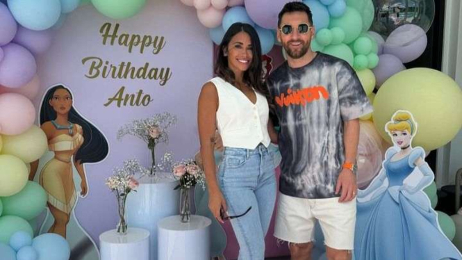Lionel Messi rayakan ulang tahun istri Antonela Roccuzzo