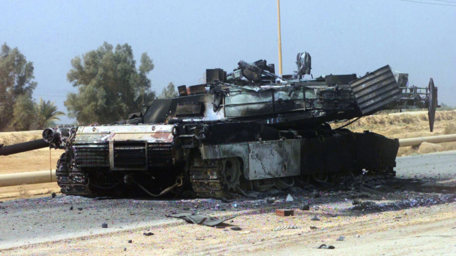 VIVA Militer: Bangkai tank M1 Abrams buatan Amerika Serikat