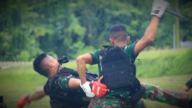 VIVA Militer: Satgas Yonif 11 Marinir laithan MMA