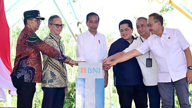 Presiden Jokowi Groundbreaking Gedung Bank BNI 46 di IKN Nusantara