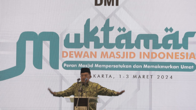 Jusuf Kalla saat menghadiri Pembukaan Muktamar DMI. 