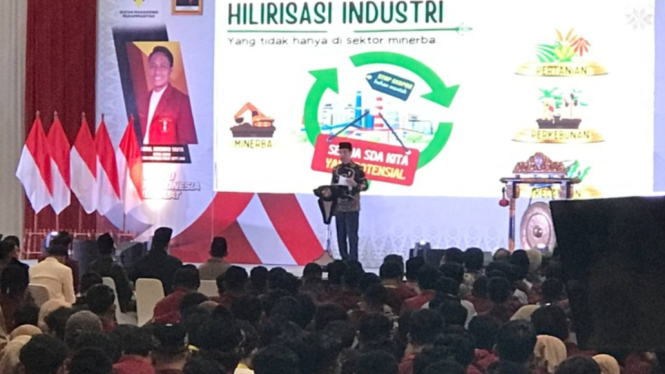 Presiden Republik Indonesia, Joko Widodo, menghadiri Muktamar IMM di Palembang, Sumatera Selatan.
